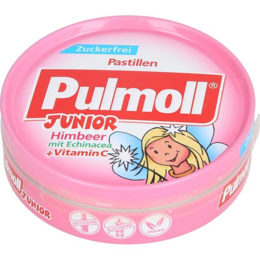 PULMOLL Junior Raspberry w.Echinacea+Vit.C zf Bon. 50 g