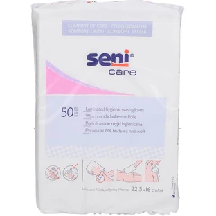 SENI Waschhandschuhe mit Folie 50 St.