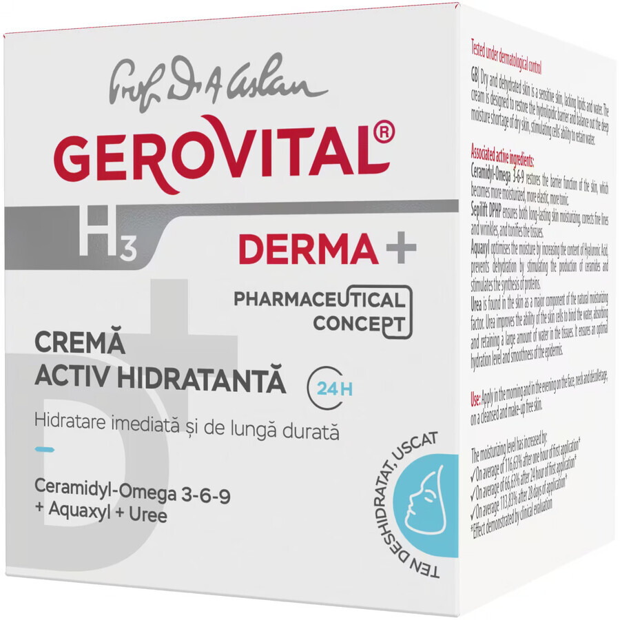 Gerovital H3 Derma+ active moisturizing cream, 50 ml, Farmec
