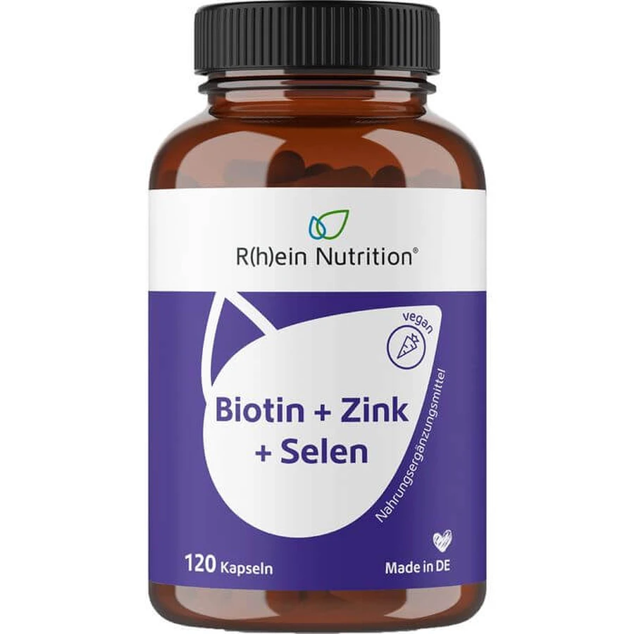 BIOTINA+ZINC+Selenio para piel cabello y uñas cápsulas 120 Cápsulas