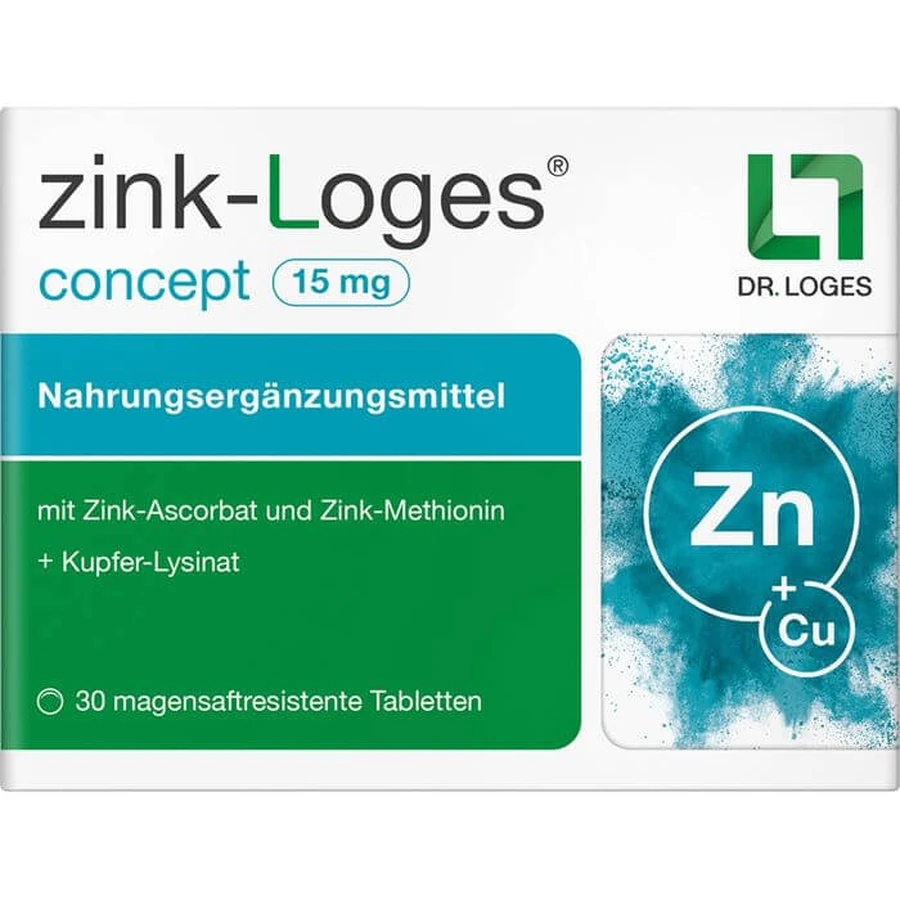 ZINK-LOGES concept 15 mg comprimidos con cubierta entérica 30 uds.