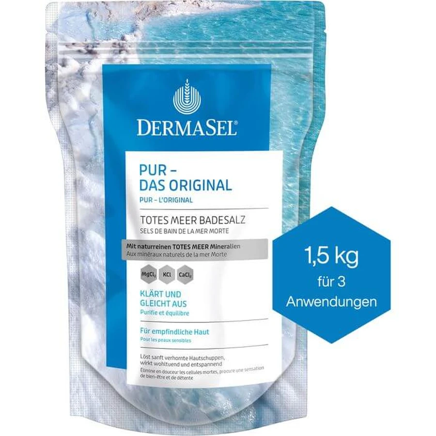 DERMASEL Sales de Baño del Mar Muerto Puras 1500 g