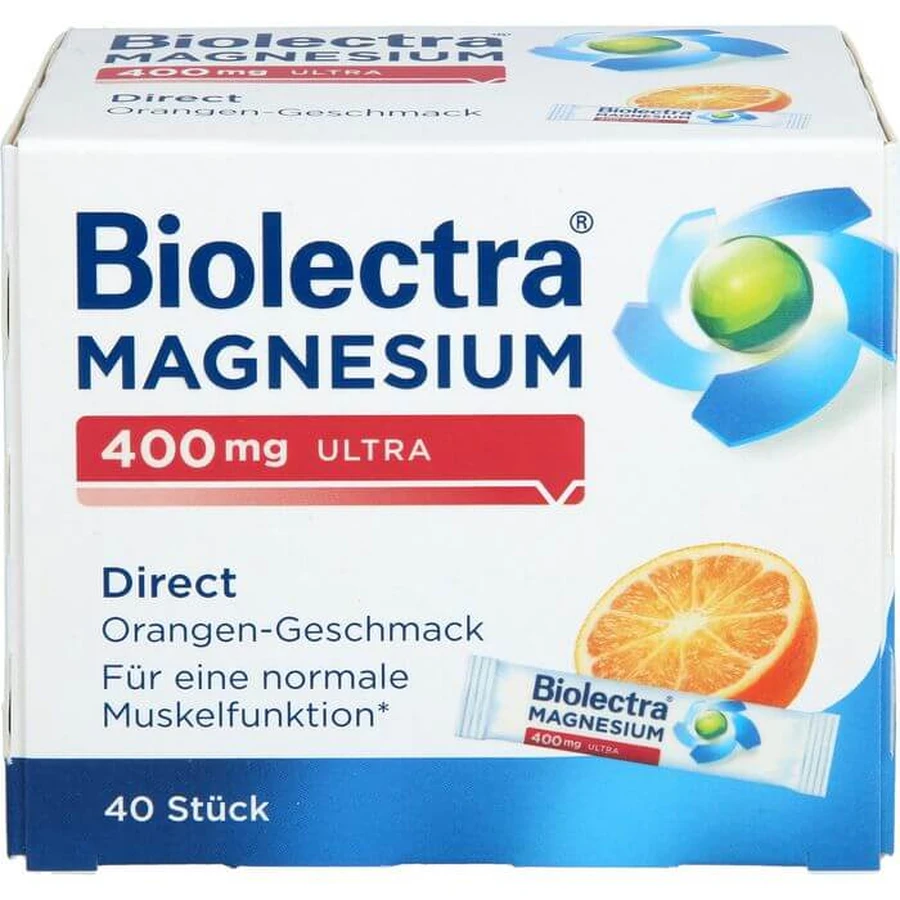 BIOLECTRA Magnesio 400 mg ultra Directo Naranja 40 St.