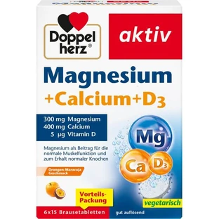 DOPPELHERZ Magnesium+Calcium+D3 bruistabletten 90 Capsules