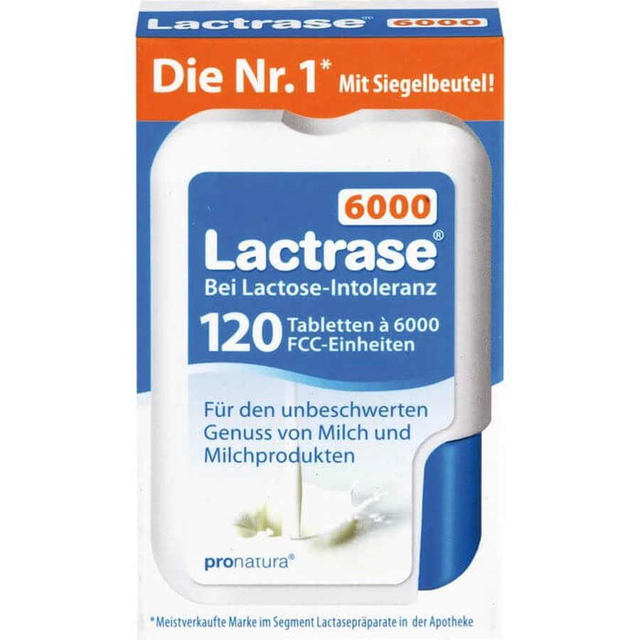 LACTRASE 6.000 FCC tabletten in klikdispenser 120 stuks.