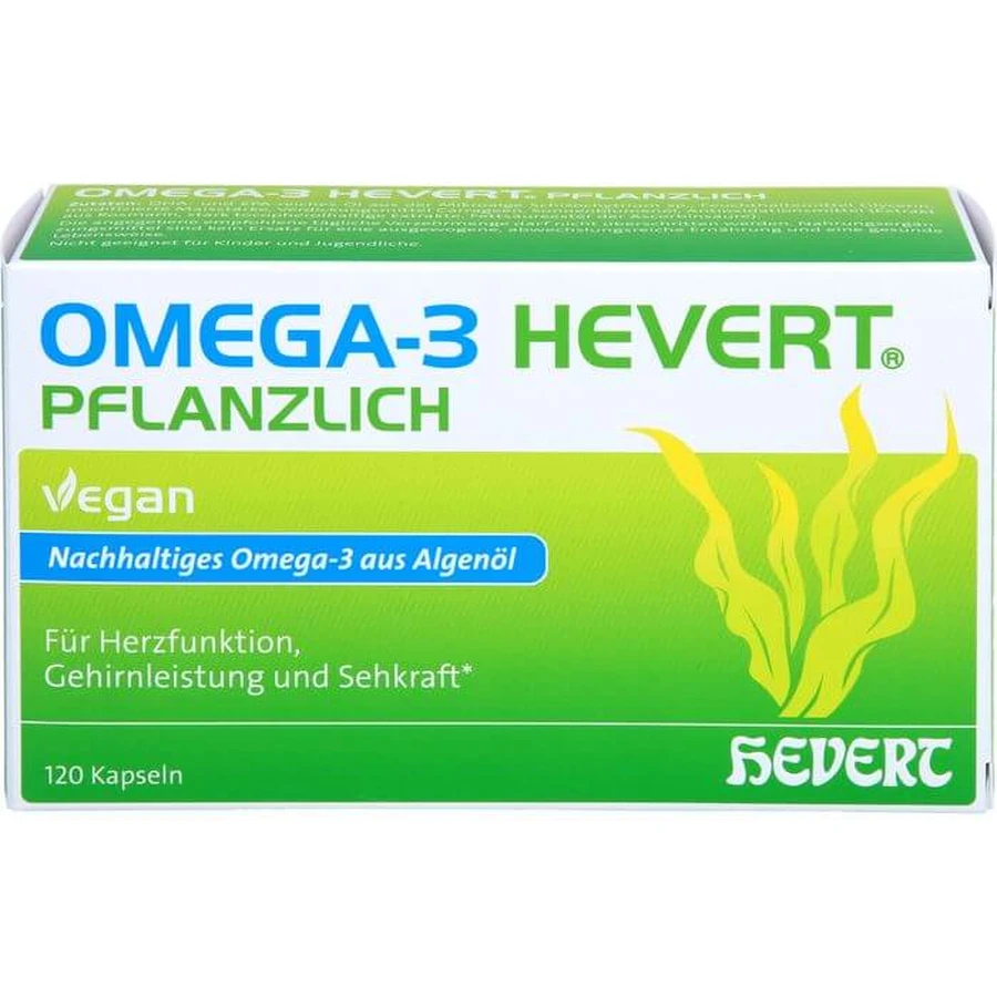 OMEGA-3 HEVERT plantaardige zachte capsules 120 stuks.