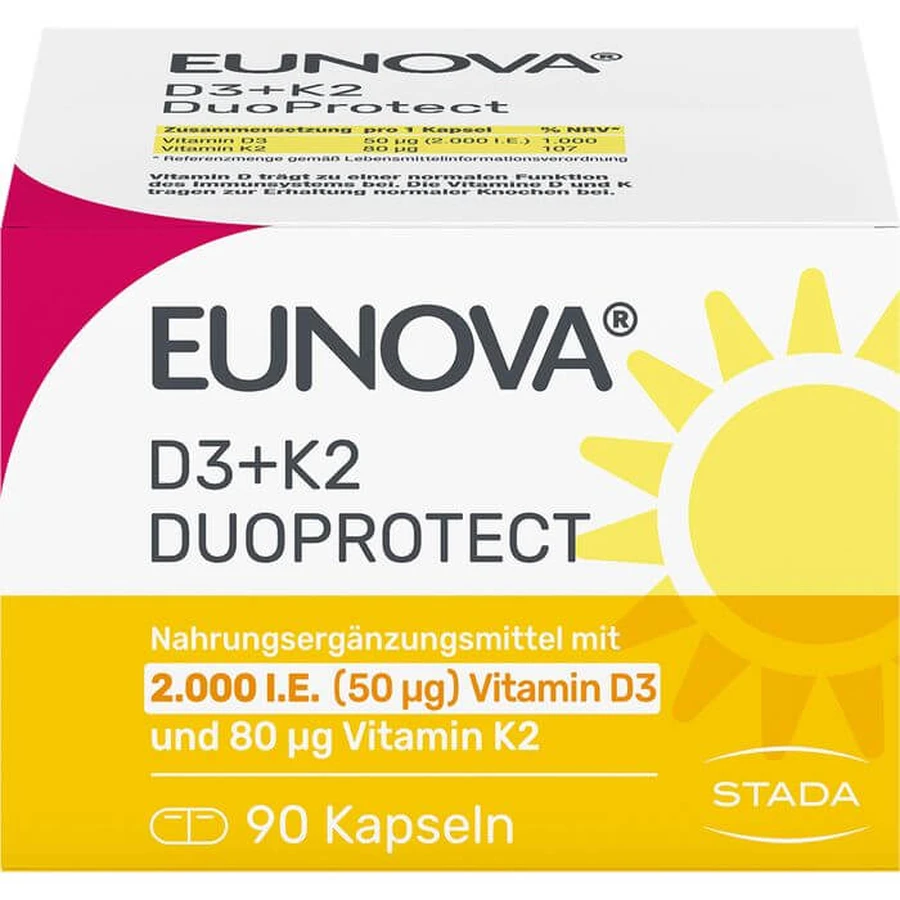 EUNOVA DuoProtect D3+K2 2000 I.U./80 µg capsules 90 pcs.