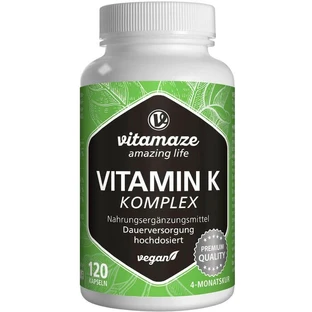 VITAMINA K1+K2 Complex capsule vegane cu doză mare 120 Capsule