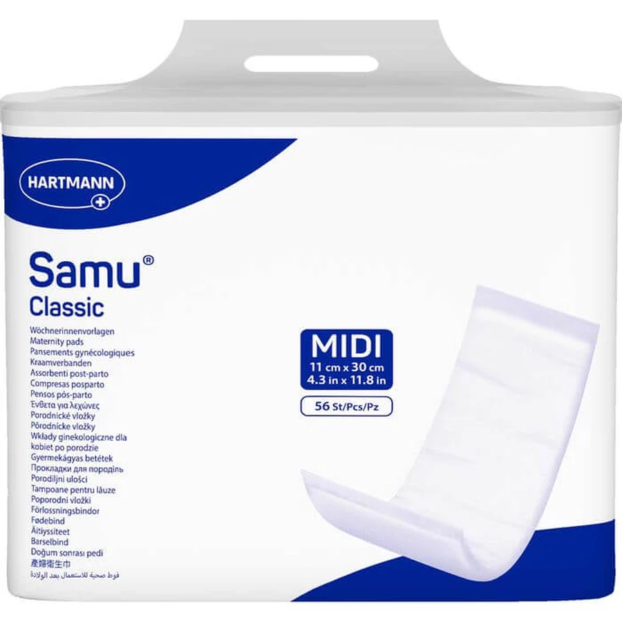 SAMU Maternity pads Classic midi 11x30 cm 56 pcs.