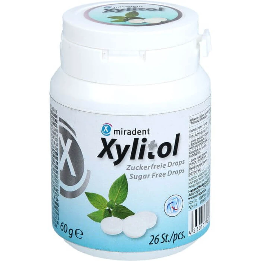 MIRADENT Xylitol Drops Mint Dose 60 g