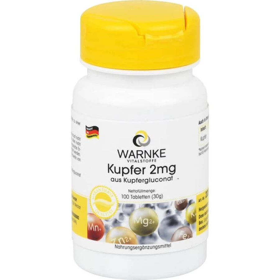 COPPER 2 mg from copper gluconate tablets 100 pcs.