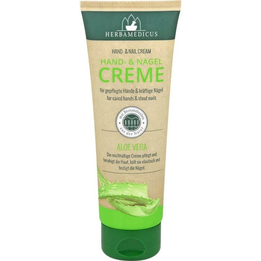 CREME POUR LES MAINS ET LES ONGLES à l'aloe vera Herbamedicus 125 ml