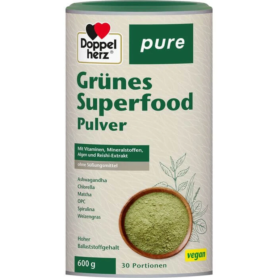 DOPPELHERZ Superalimento verde puro en polvo 600 g
