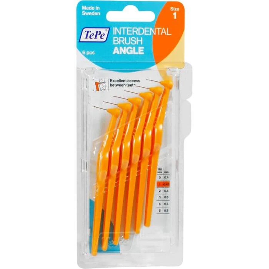 TEPE Hoekige interdentale rager 0.45mm oranje 6 st.