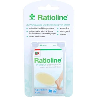 RATIOLINE protect esparadrapo ampollas 4,2x6,8 cm 5 uds.