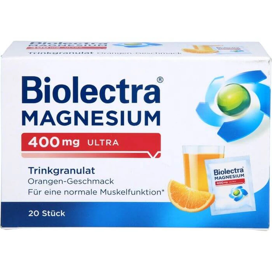 BIOLECTRA Magnesio 400 mg ultra potable gran.naranja 20 St.