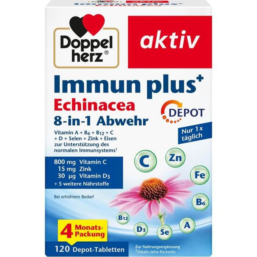 DOPPELHERZ Immun plus Echinacea Depot Tablets 120 St.
