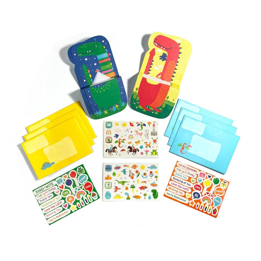 Jeu de cartes et d'autocollants - Dinosaures, petits Tadas !