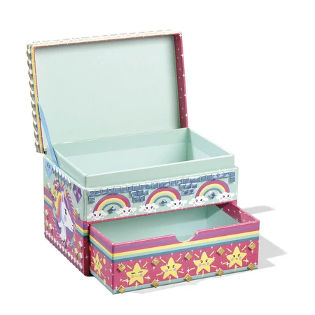 Set de bricolaje creativo Decora tu propio joyero con unicornios
