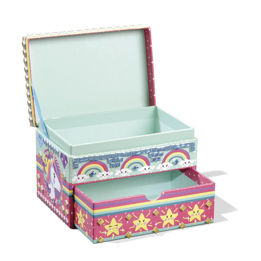 Set de bricolaje creativo Decora tu propio joyero con unicornios