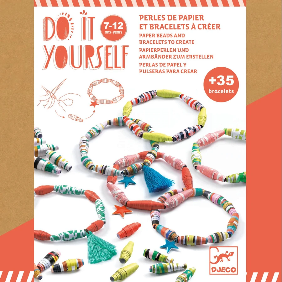 Atelier de bricolage pour fabriquer des bracelets avec des perles en papier, Pop colors