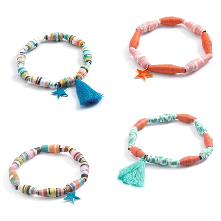 Atelier de bricolage pour fabriquer des bracelets avec des perles en papier, Pop colors