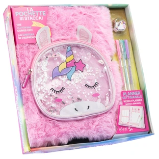 Girabrilla - Unicorn Magic reuzenagenda met pluizige omslag en afneembaar etui