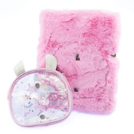 Girabrilla - Unicorn Magic reuzenagenda met pluizige omslag en afneembaar etui
