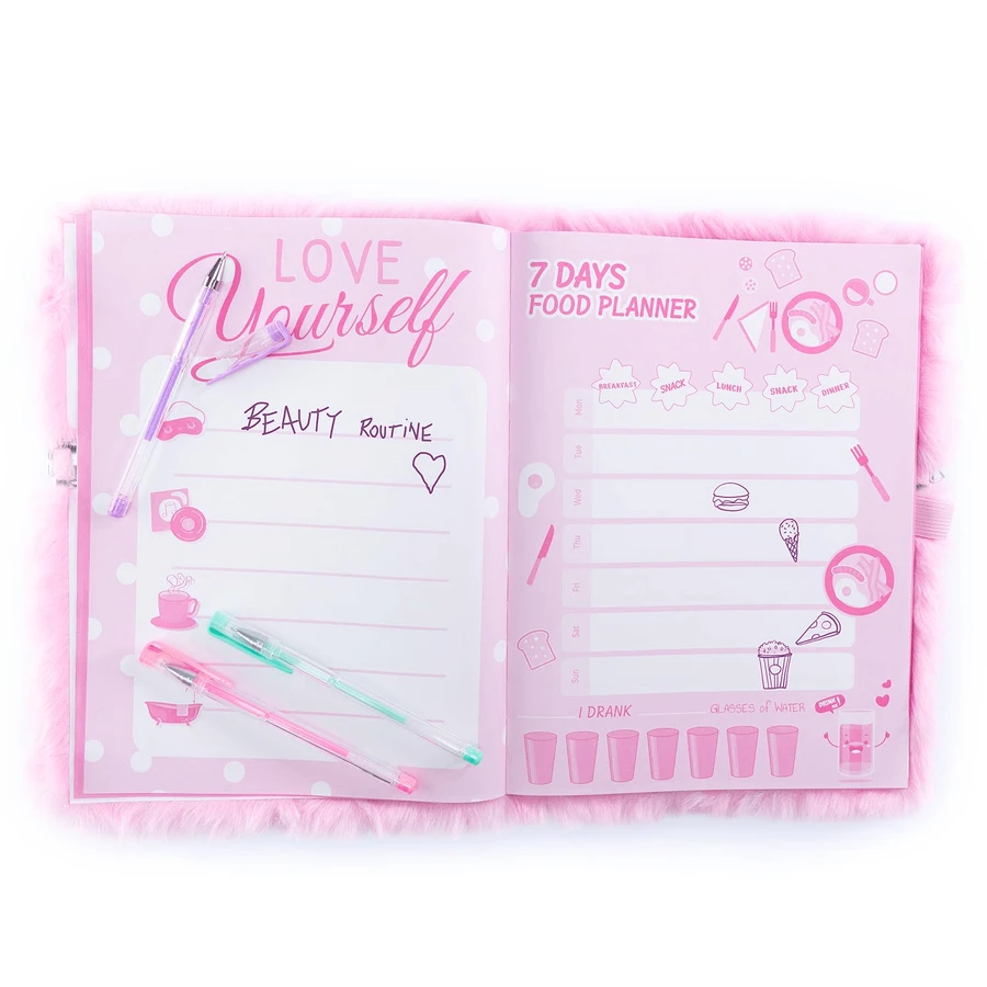 Girabrilla - Unicorn Magic reuzenagenda met pluizige omslag en afneembaar etui