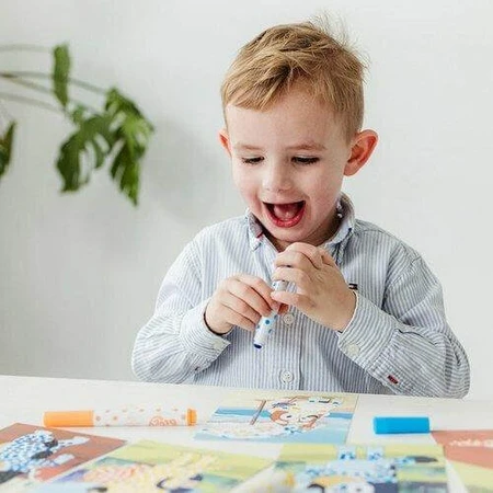 Creatieve set met ronde en platte markers, Bluey, Totum