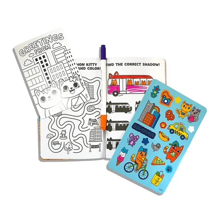 Kit portátil de actividades y para colorear - Gatito - ¡Adelante! Gatito en la ciudad
