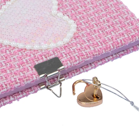 Tweed Glamour Girabrilla Tweed Journal - dagboek met tweed kaft, pailletten en hangslot, inclusief pen