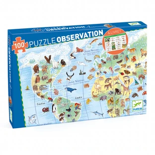 Djeco Animales del mundo puzzle de observación