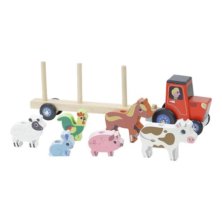 Animal transportation truck - Wooden stacking toy - Vilac