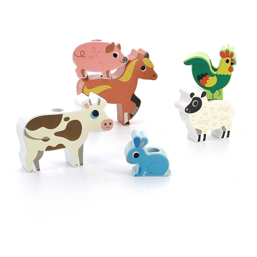 Animal transportation truck - Wooden stacking toy - Vilac