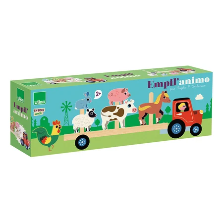 Animal transportation truck - Wooden stacking toy - Vilac