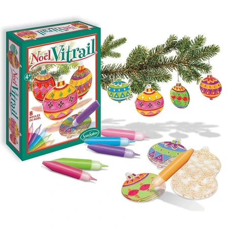 Gebrandschilderde glazen kerstbollen