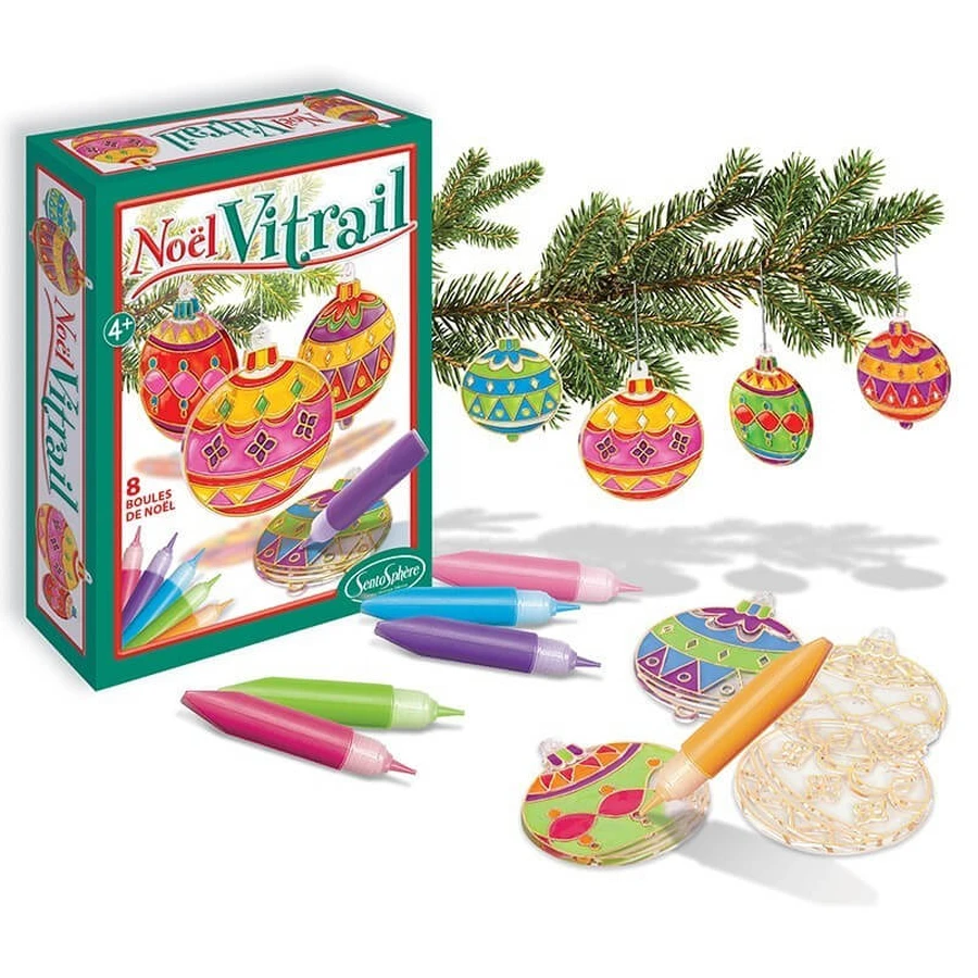 Gebrandschilderde glazen kerstbollen