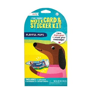 Set de tarjetas de notas y pegatinas - ¡Cachorros, Tadas diminutas!