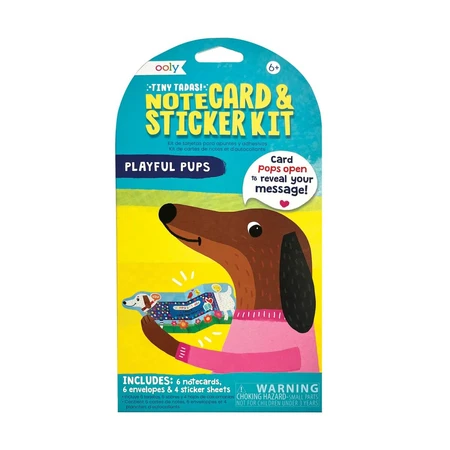 Set de tarjetas de notas y pegatinas - ¡Cachorros, Tadas diminutas!