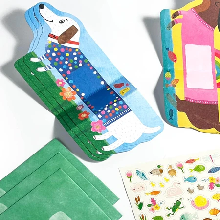 Set de tarjetas de notas y pegatinas - ¡Cachorros, Tadas diminutas!