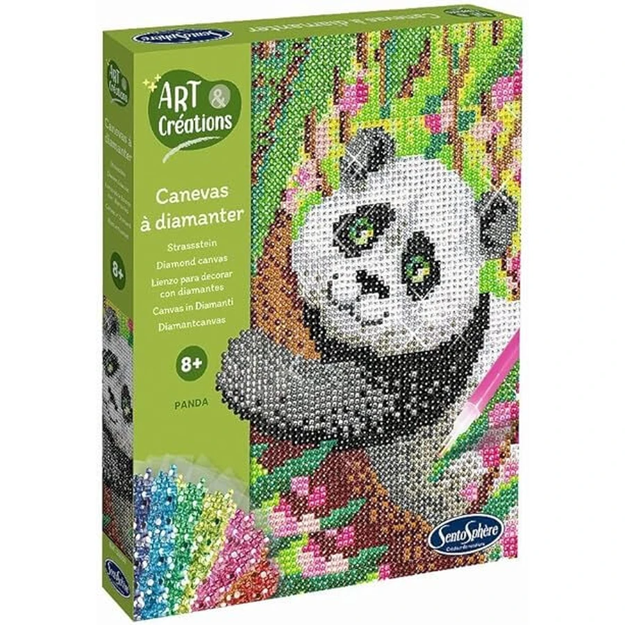 Creatief pakket diamanten/strass steentjes - Canvas Panda - Sentosfeer