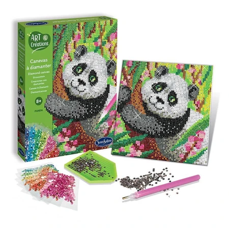 Creatief pakket diamanten/strass steentjes - Canvas Panda - Sentosfeer