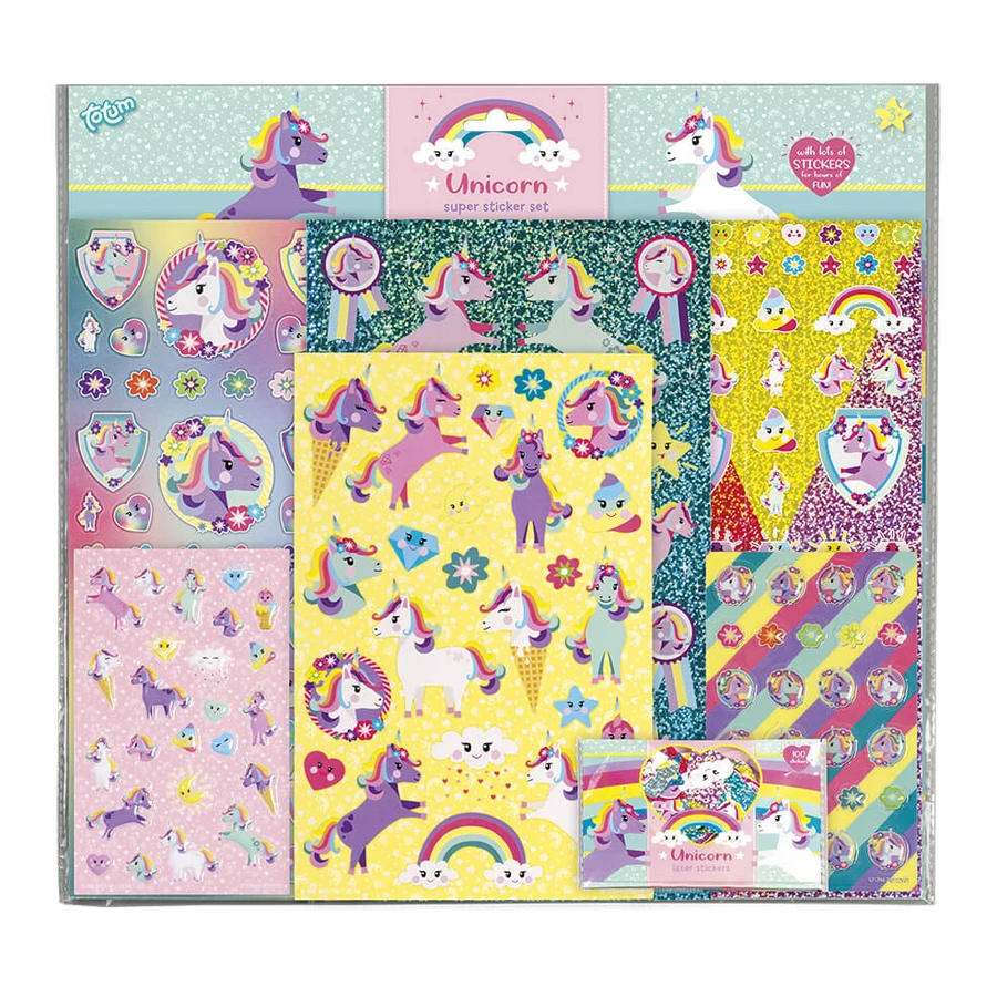 Super eenhoorn stickerset