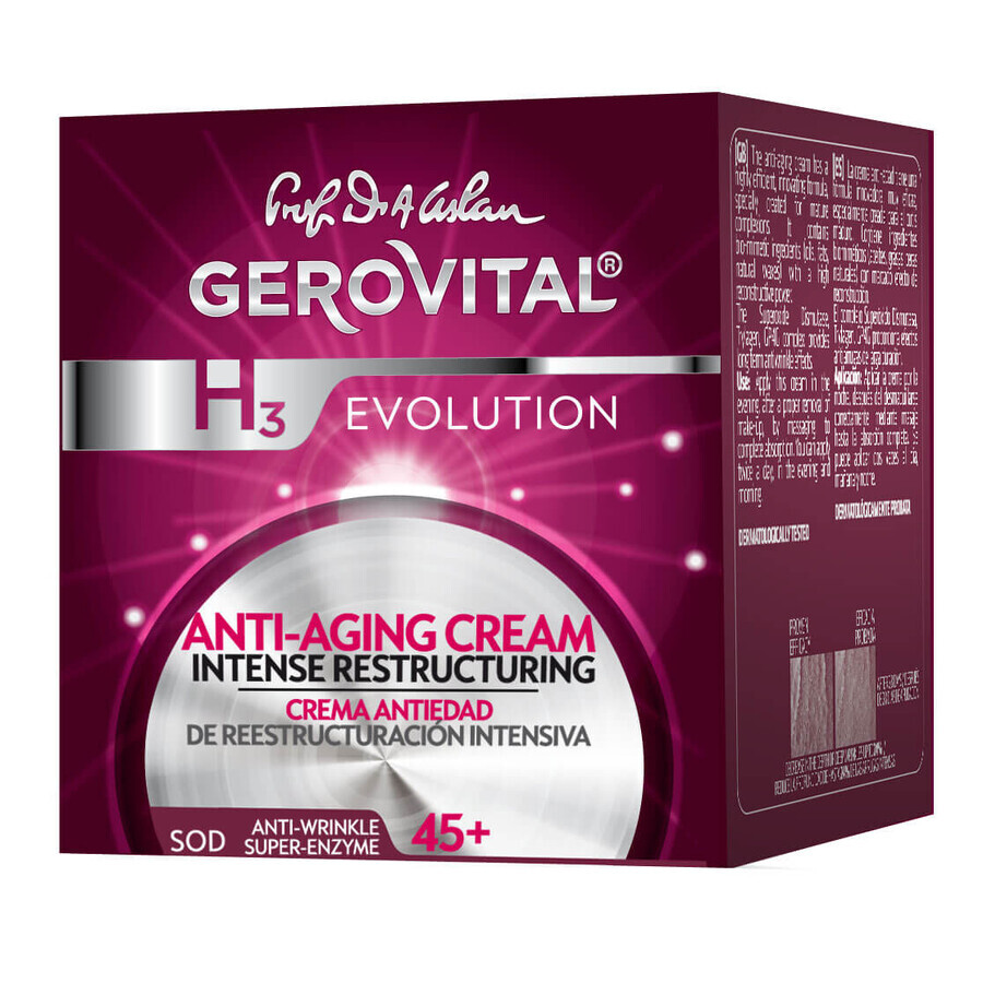 Gerovital H3 Evolution Intensieve Herstructurerende Anti-Aging Crème 45, 50 ml, Farmec