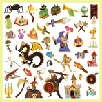 Djeco Pegatinas Fantasía medieval