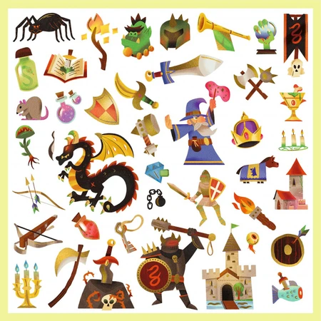 Djeco Pegatinas Fantasía medieval
