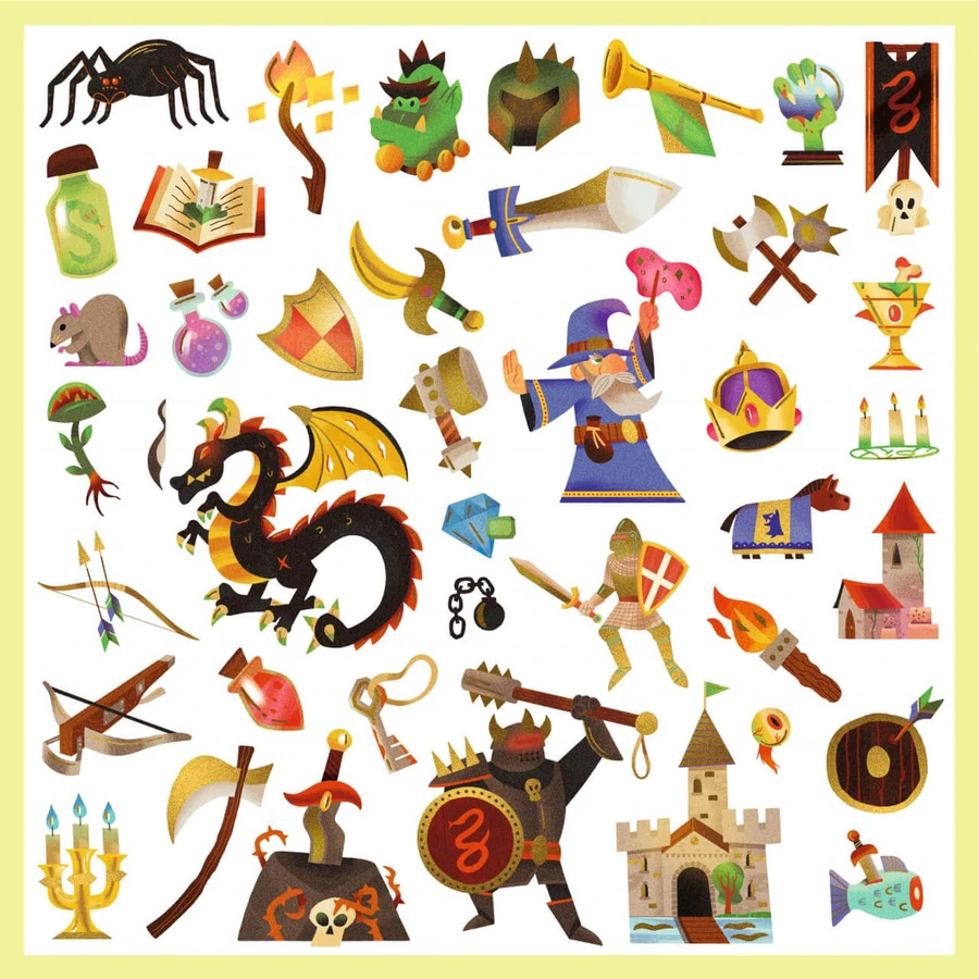 Djeco Pegatinas Fantasía medieval