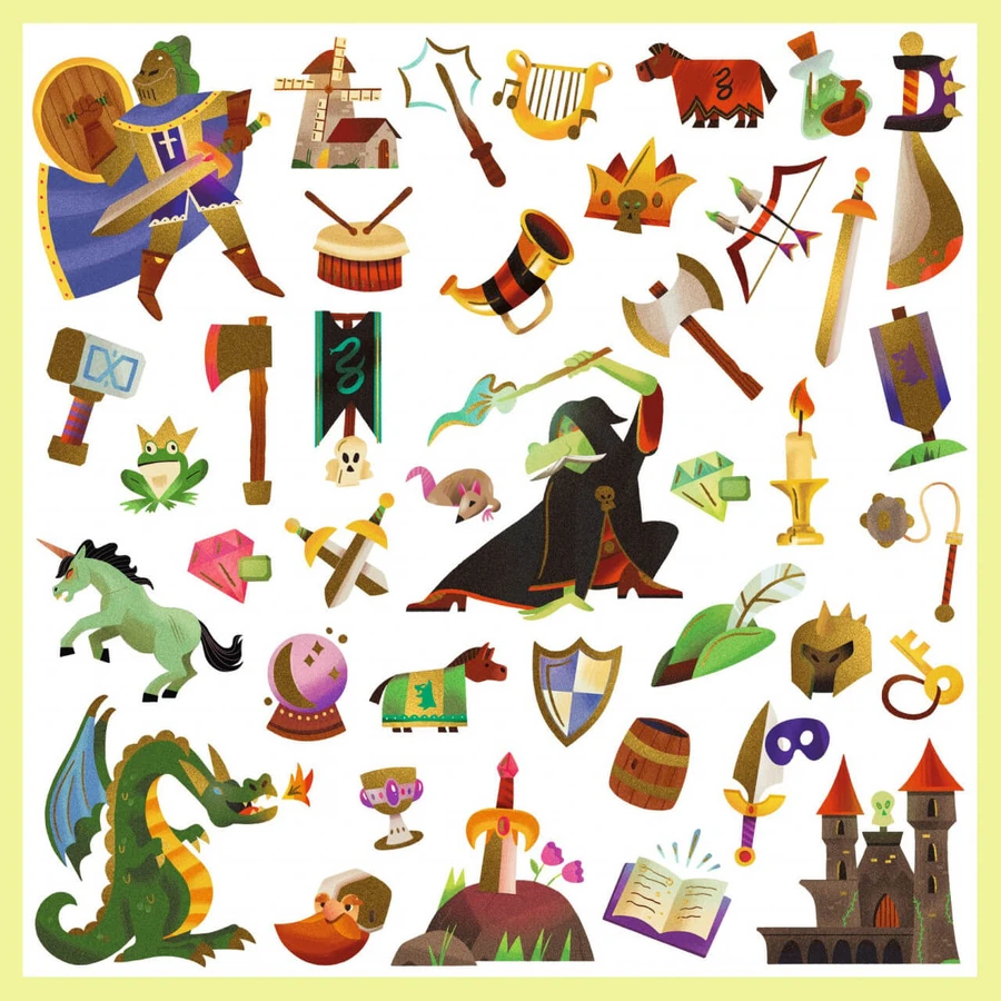 Djeco Pegatinas Fantasía medieval