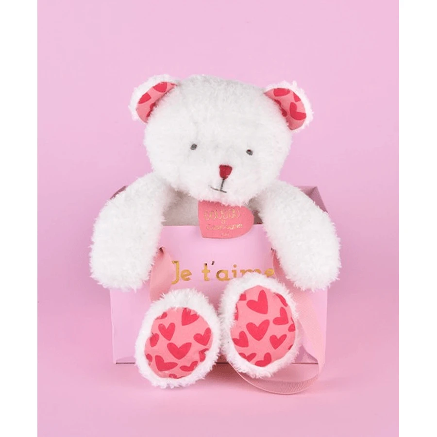 Miękki pluszowy miś "Kocham Cię" w torbie prezentowej - 25 cm: ceny i cechy